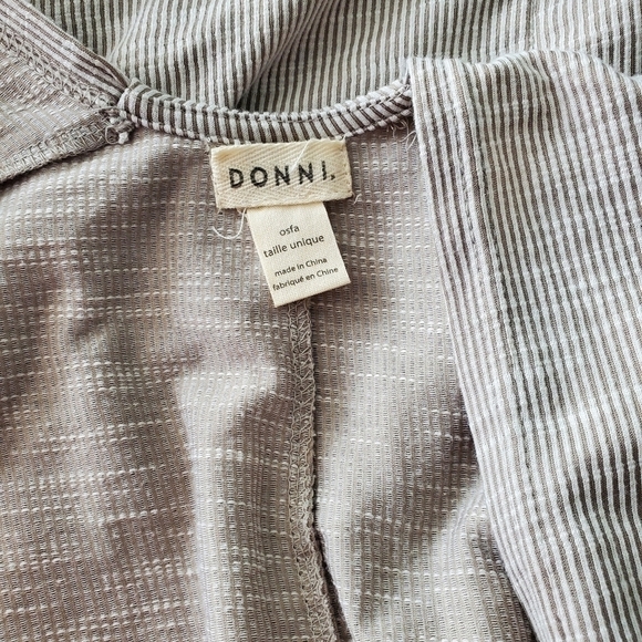 Donni Sandwash Gray Striped Cardigan Topper One Size - Picture 4 of 5